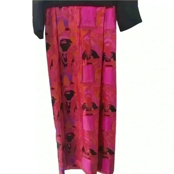 Vintage 1960'S Gumps San Francisco Gibson Bayh Silk Tribal Empire Waist Maxi M/L - Picture 9 of 13